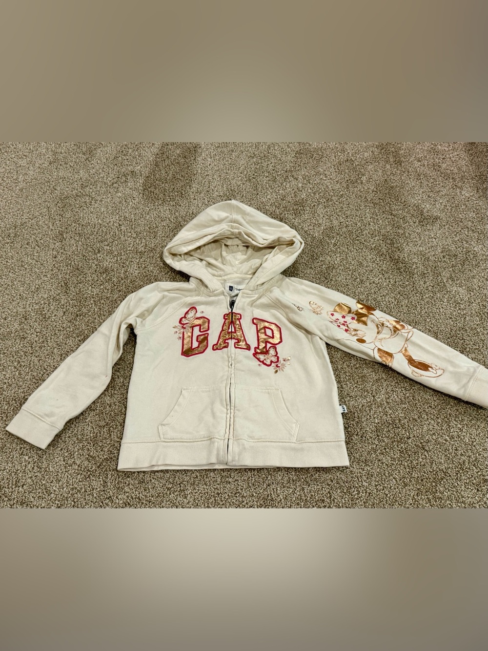 BabyGAP Cream Zip-Up Hoodie Jacket for Kids - Minnie Mouse